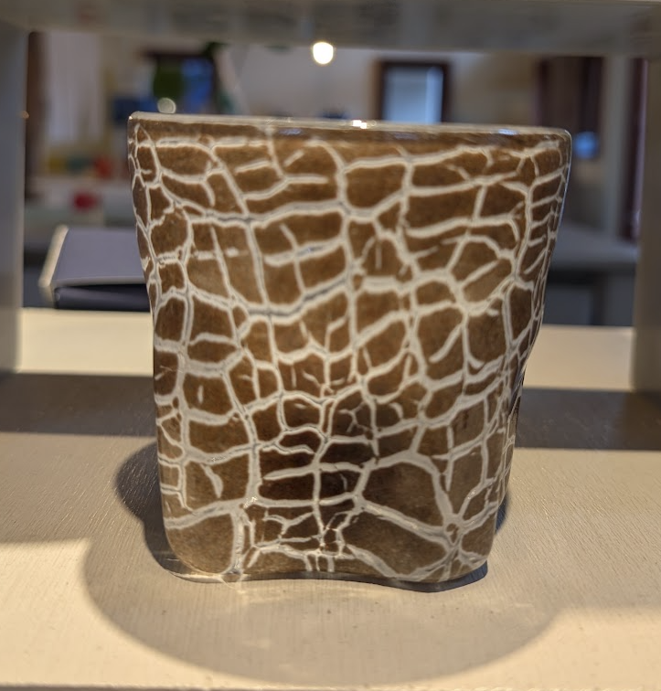 Okinawan Ryukyu Nago Fine Glass Collection: Glass Art Ai, Hand-Blown Zakimi Castle Wall Crackle Glass Tumbler / Rock Glass 座喜味城 Series - image 1