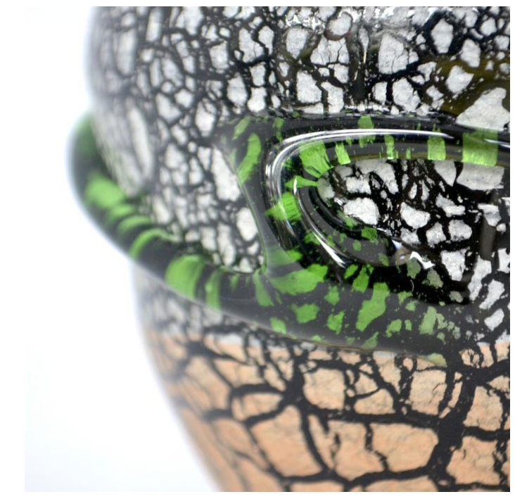 Okinawan Ryukyu Glass Collection: Tsukimon Namimaki Sorafuki Glass/Moss - thumbnail 3