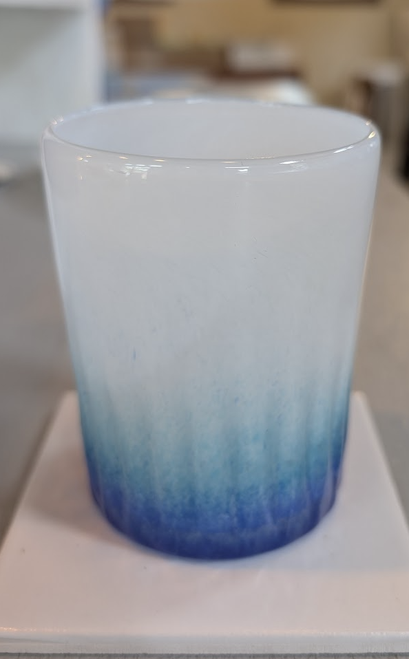 Okinawan Ryukyu Nago Fine Glass Collection: Glass Art Ai, Hand-Blown “Lagoon” Kerama Ocean Glass Tumbler 慶良間 Lagoon Series - image 1