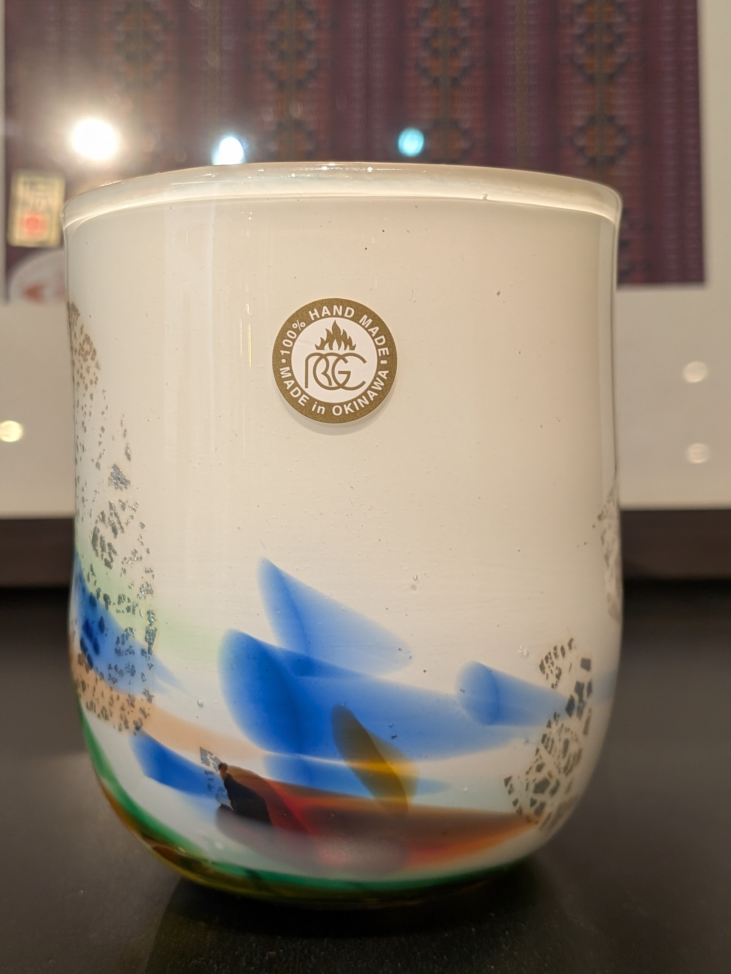 Okinawan Ryukyu Glass Collection: Master Uehara Tokuzo, Ryukyu Glass Art Tumbler - thumbnail 2