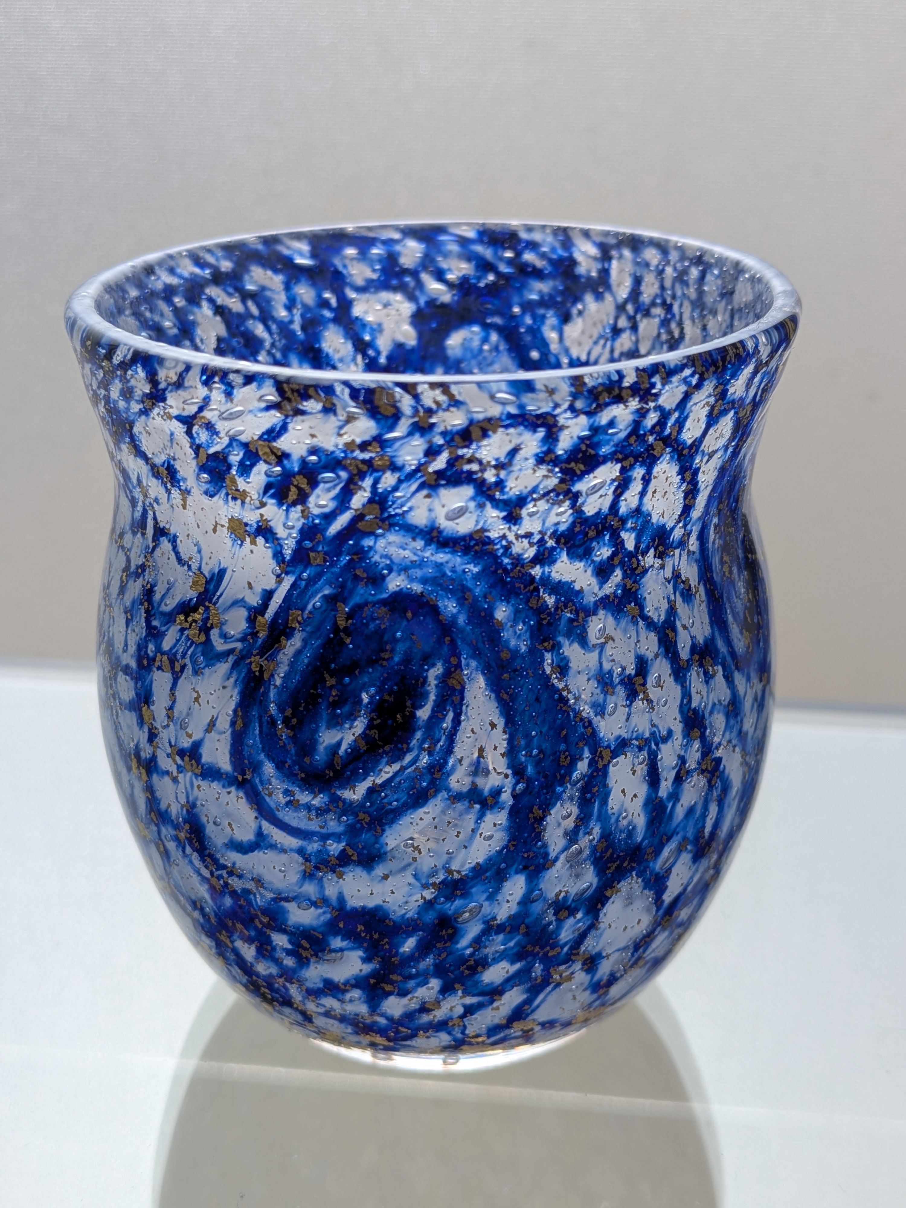 Okinawan Ryukyu Hand-Blown Glass Collection: Takumi Kōbō Studio - Deep Ocean Swirl Fine Art Glass Rock Cup - Earth Edition 宙吹ガラス・琉球ガラス - image 2