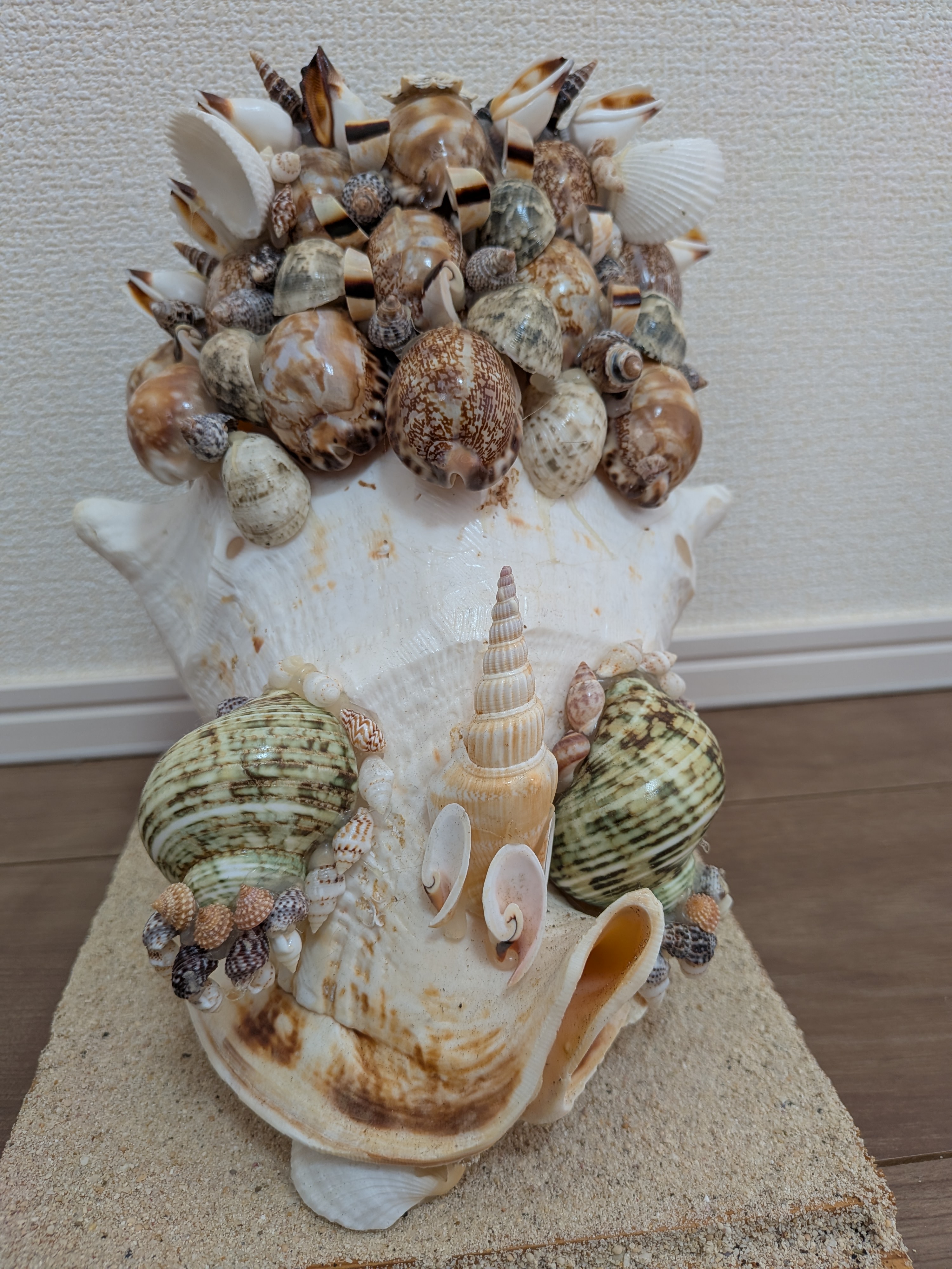 Okinawan Seashell Art Collection: Hand-Assembled Shisa Guardian Sculpture - image 2