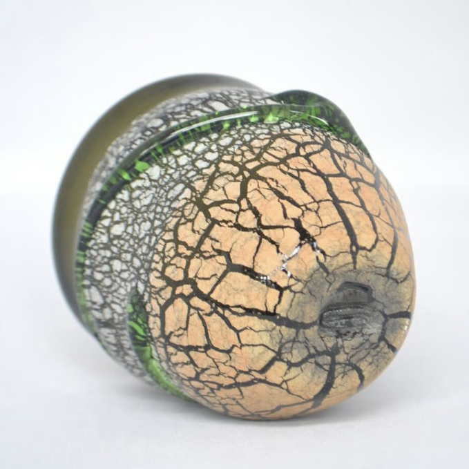 Okinawan Ryukyu Glass Collection: Tsukimon Namimaki Sorafuki Glass/Moss - thumbnail 2