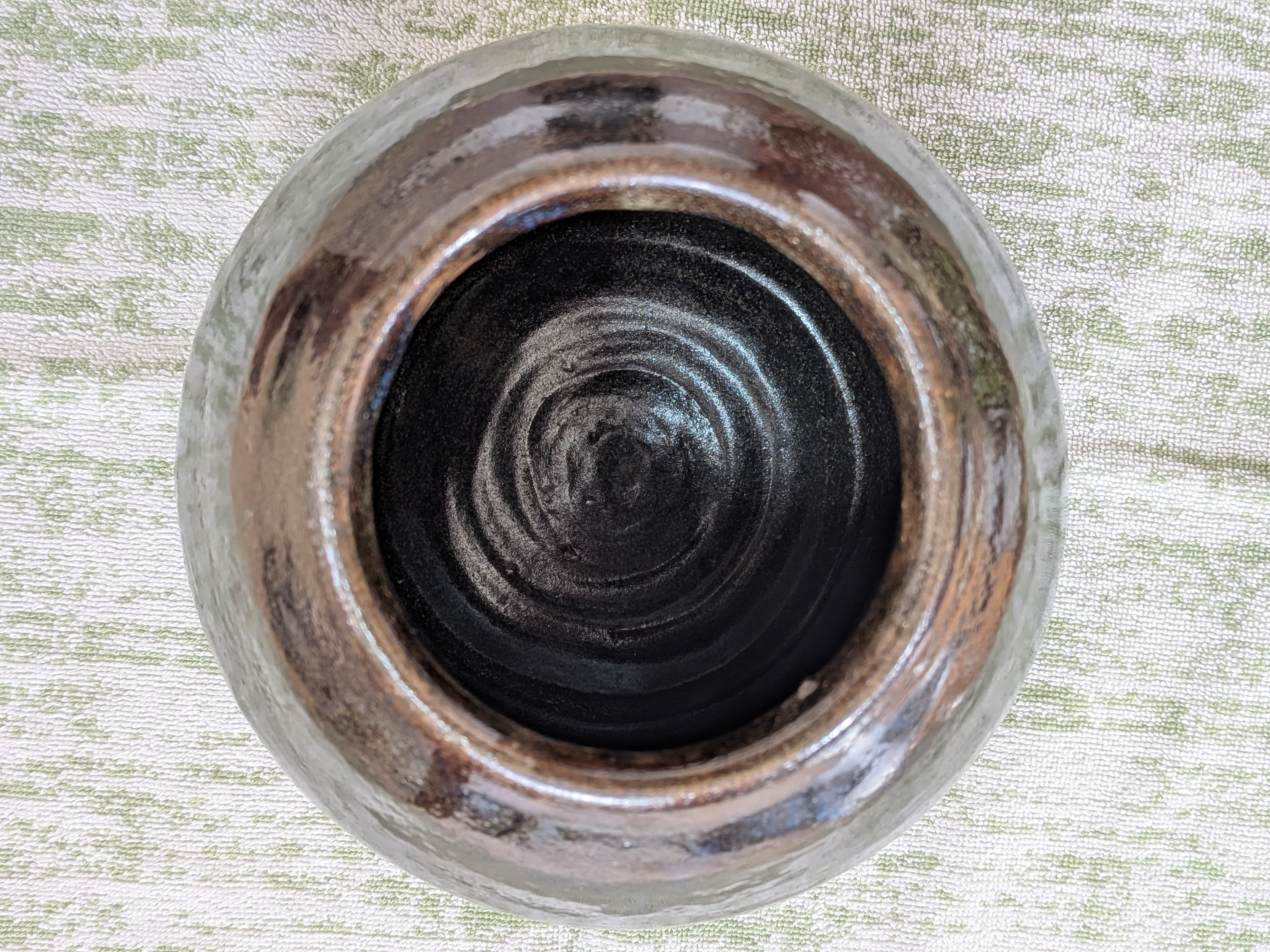 Kiyomasa Kobashigawa Okinawan Tsuboya Yachimun Ceramic Vase - Round Vessel - image 5