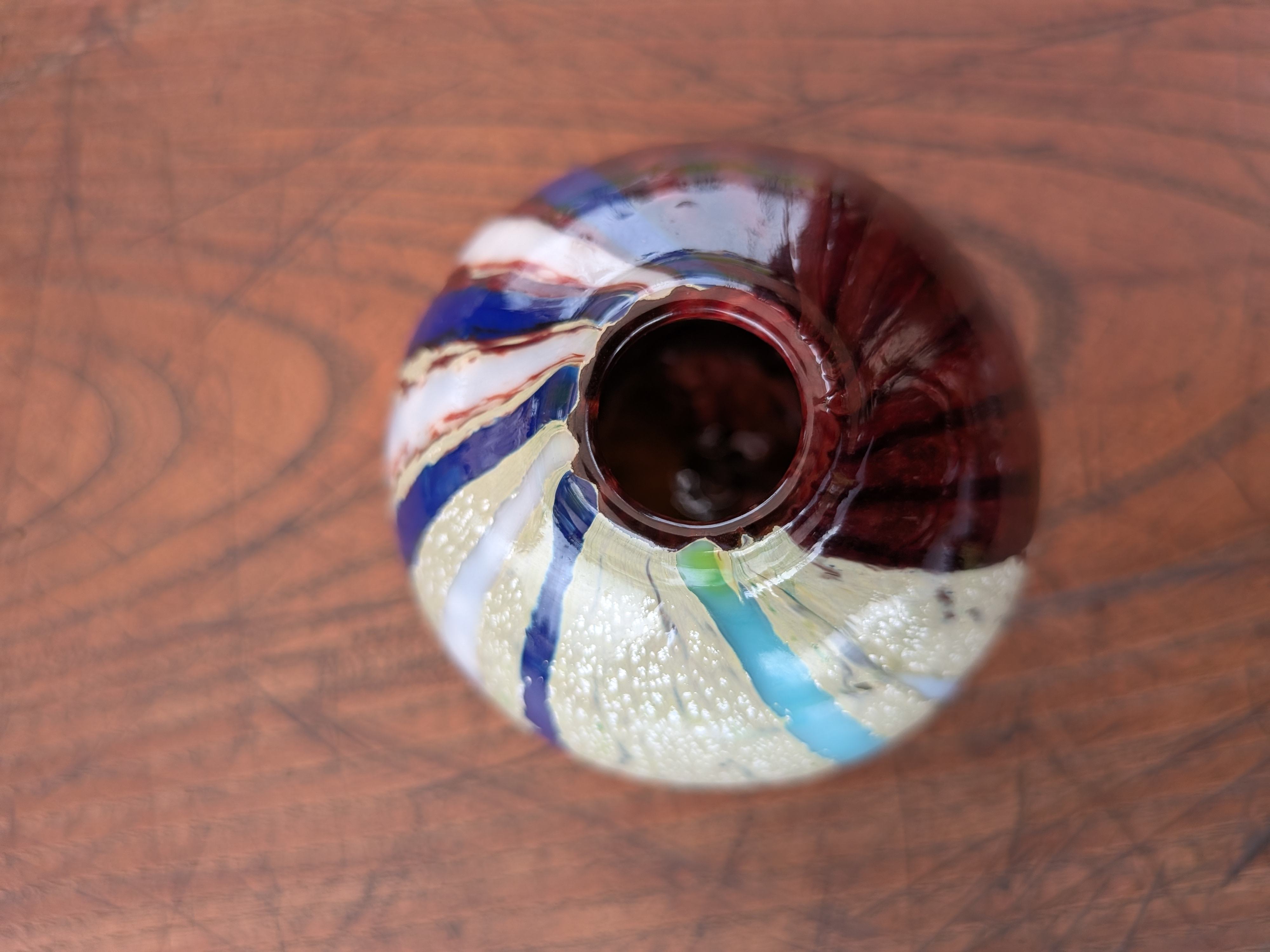 Okinawan Ryukyu Glass Collection: Sakiori no Utsuwa ("Heritage Churn") Fine Art Vase - thumbnail 1