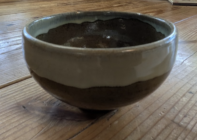 Okinawan Ryukyu Historic Clay Collection: Master Potter Tsunehide Shimabukuro (島袋常秀) - Handcrafted Okinawan Yachimun “Two-Tone Ash-Glaze” Ceramic Bowl / Donburi (掛け分けどんぶり) - image 1