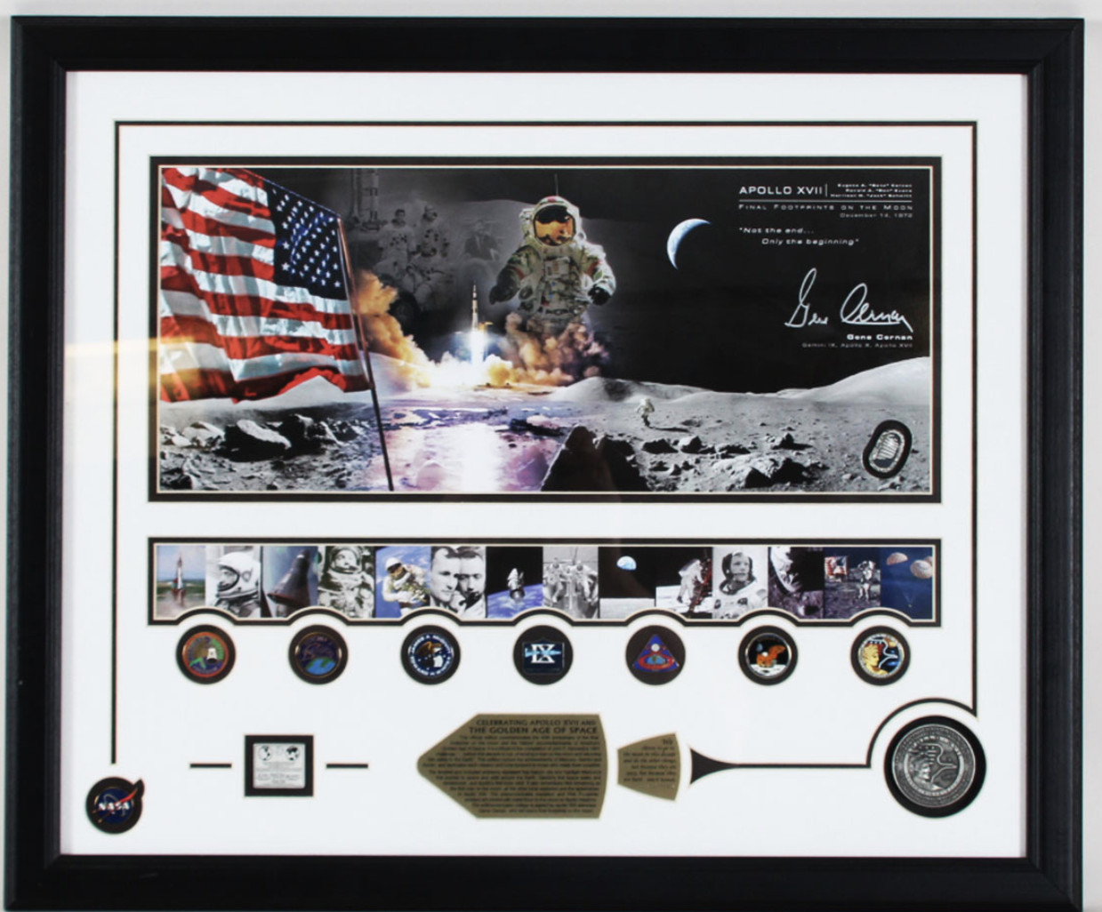 Gene Cernan Signed Photo Display — Apollo 17 XVII: Celebrating the Golden Age of Space Heritage & Historical Collectibles - thumbnail 1