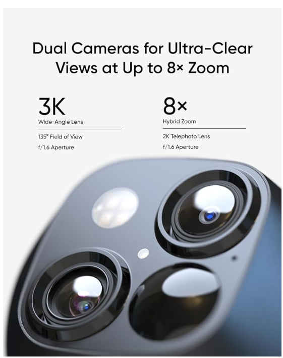 eufy Security 3K Dual Camera, SoloCam S340, Solar Security Cameras Wireless Outdoor, Cameras for Home Security, 360°Coverage, Pan & Tilt, No Blind Spots, No Monthly Fee, Built-in 8GB - thumbnail 4