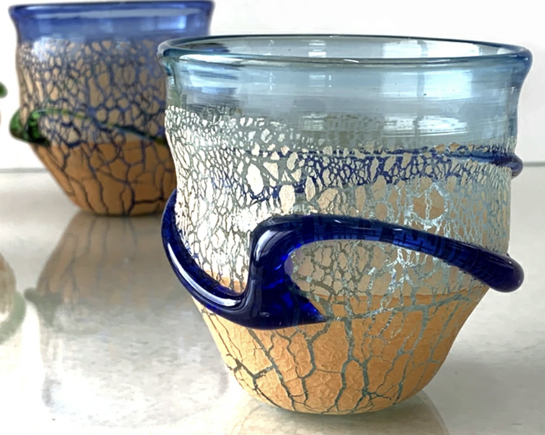 Okinawan Ryukyu Glass Collection: Tsukimon Namimaki Sorafuki Glass/Moss - image 1