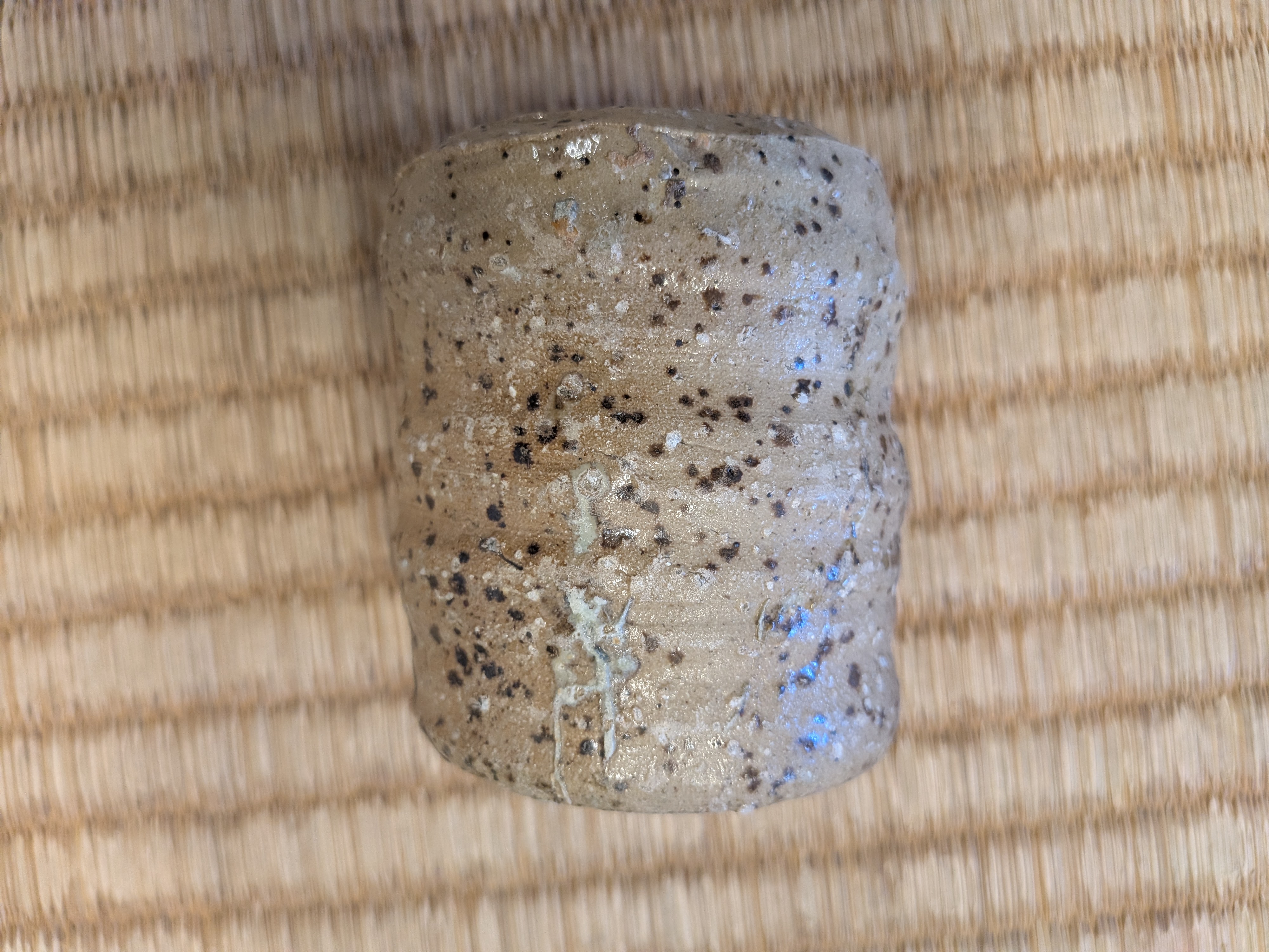 Okinawan Yachimun Pottery Collection: Yomitan Yachimun no Sato Speckled Ceramic Cup - thumbnail 1