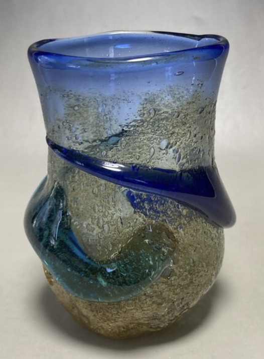 Okinawan Ryukyu Glass Collection: “Yoshi” Stamped Ryukyu Glass Rock Cup - thumbnail 1