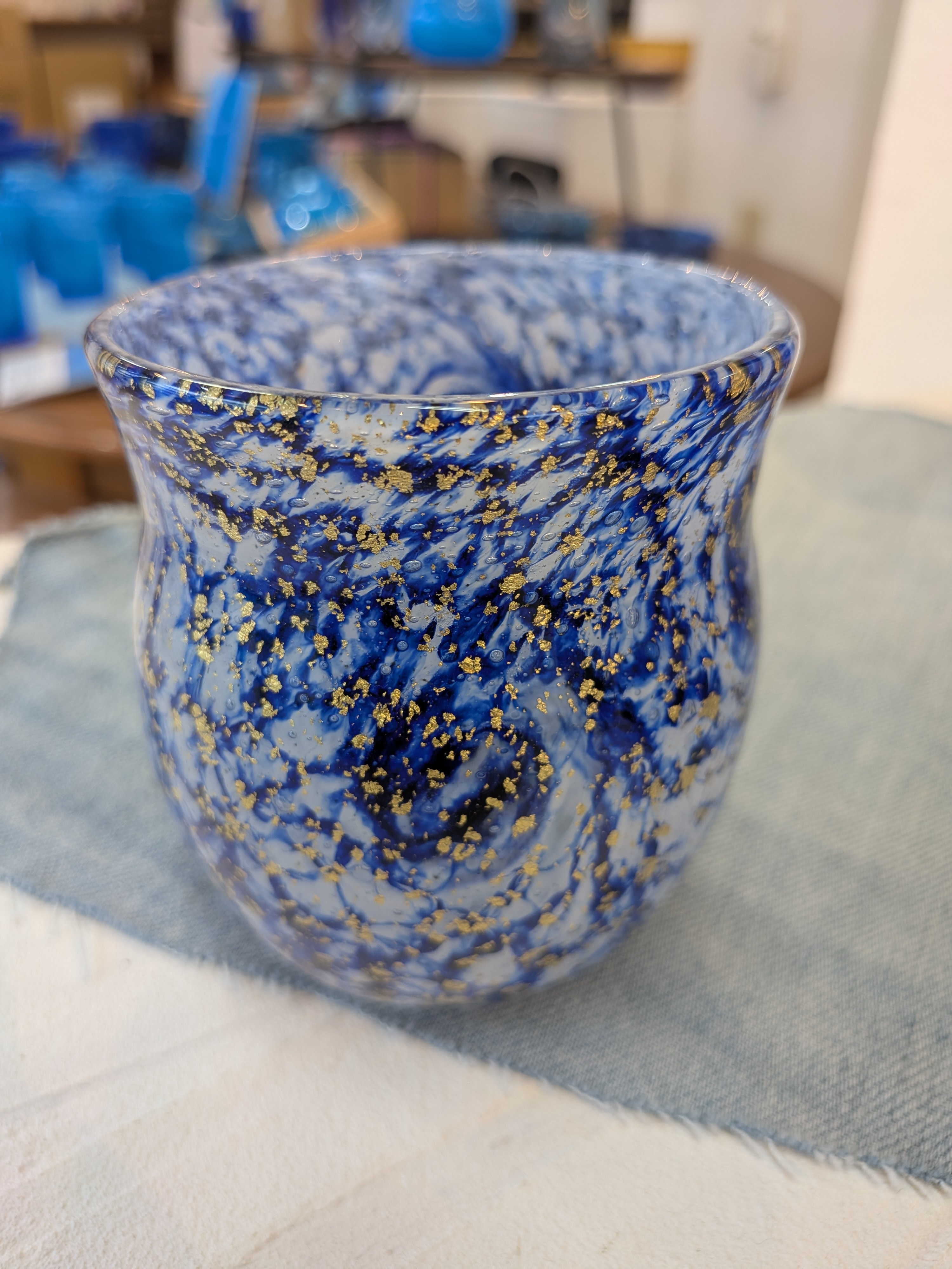 Okinawan Ryukyu Glass Collection: Golden Galaxy Ryukyu Glass Tumbler - thumbnail 1