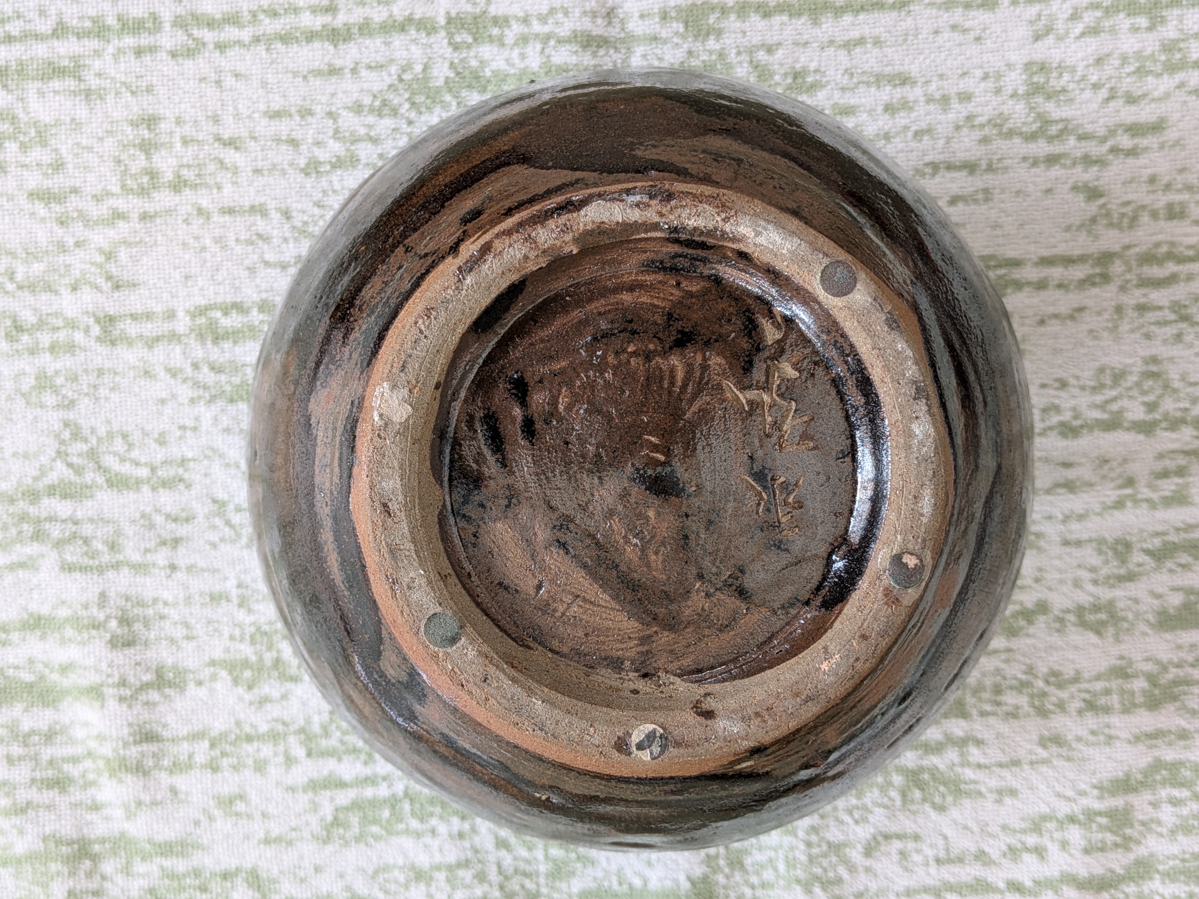 Kiyomasa Kobashigawa Okinawan Tsuboya Yachimun Ceramic Vase - Round Vessel - thumbnail 7
