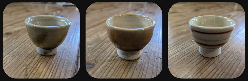 Okinawan Ryukyu Historic Clay Collection: Potter Master Tsunehide Shimabukuro (島袋常秀) - Handcrafted Okinawan Yachimun Sake Cup Trio / Guinomi / Ochoko (ぐい呑み・お猪口 3点組) - thumbnail 1