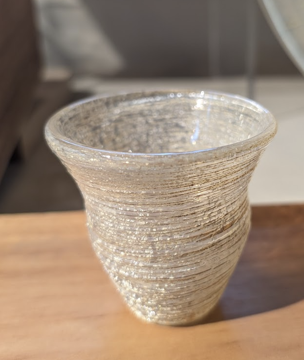 Okinawan Ryukyu Nago Fine Glass Collection: Glass Art Ai (グラスアート藍), Hand-Blown Textured Sake Glass / Shot Glass (Ochoko / Guinomi), Handcrafted in Yanbaru, Okinawa - image 1