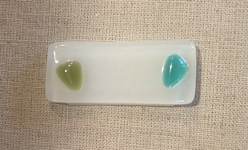 Okinawan Ryukyu Nago Glass Collection: Glass Art Ai, Handcrafted Glass Chopstick Rest Collection, Rectangular Tabletop Series / 箸置き - thumbnail 1