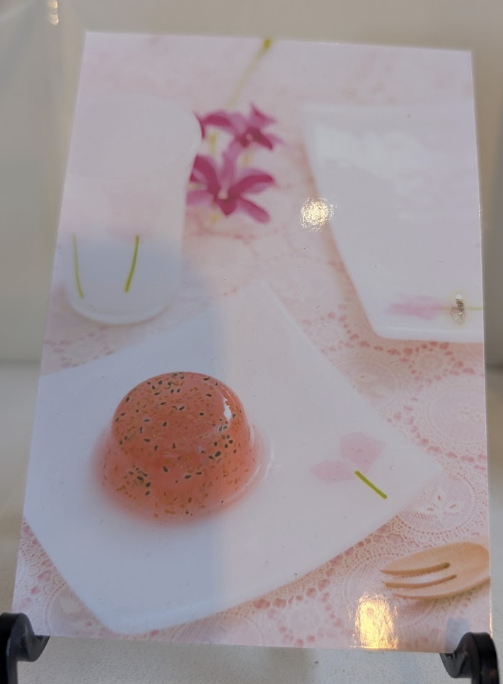 Okinawan Ryukyu Nago Fine Glass Collection: Glass Art Ai, Hand-Blown Frosted Floral Glass Tumbler, Orchid / Bougainvillea Series - image 2