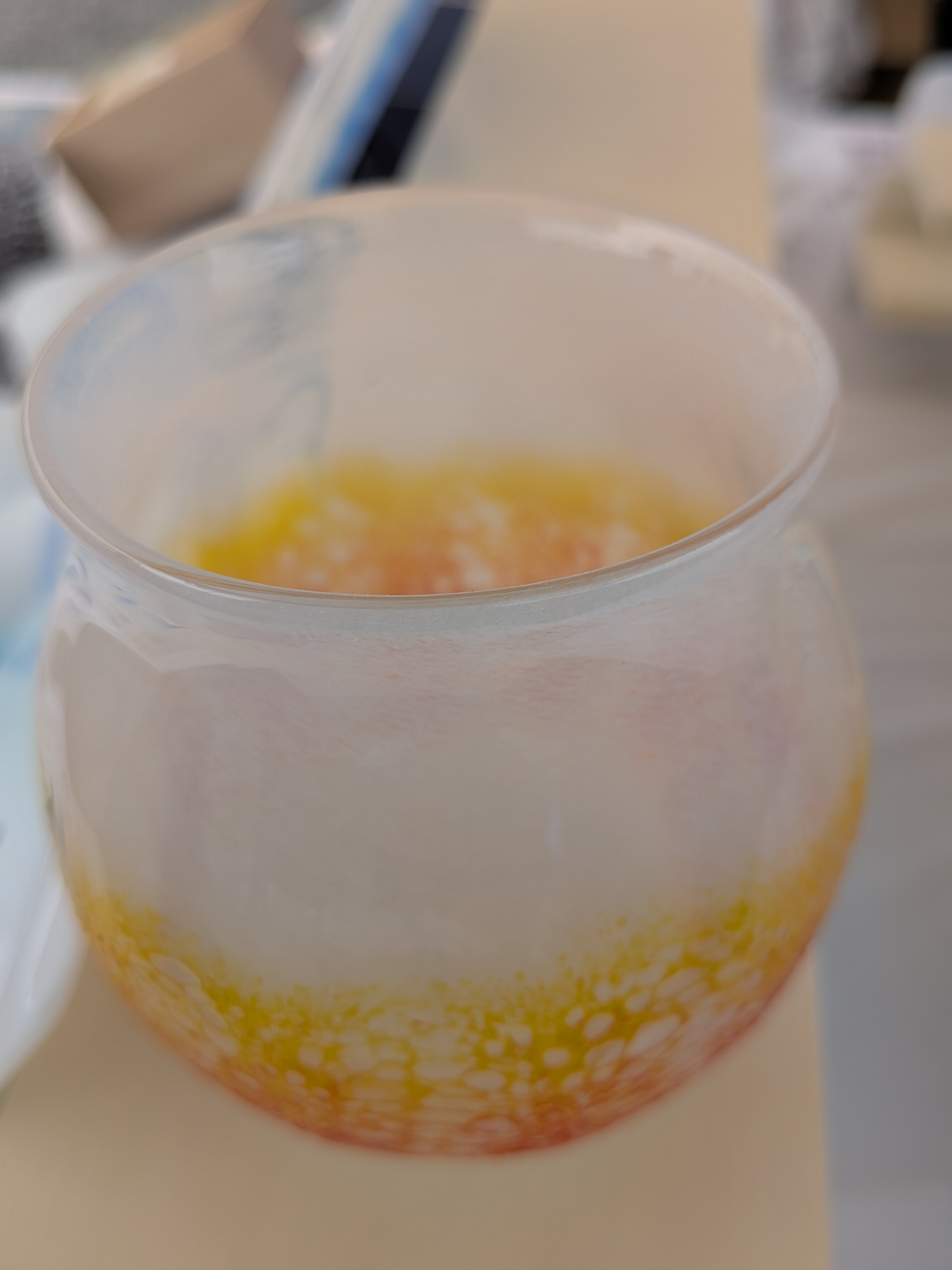 Okinawan Ryukyu Glass Collection: Akane no Nami ("Coral Reef Wave") Artisan Tumbler - thumbnail 2