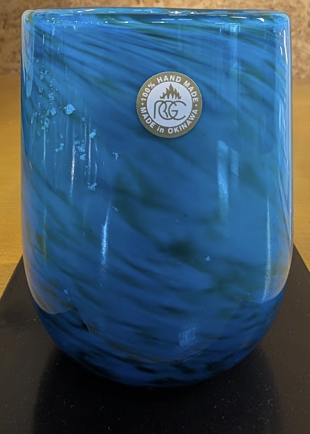 Okinawan Ryukyu Nago Glass Collection: Master Naoya Oshiro Series, “Mori no Suiu” & “Umi no Nagisame” 森の翠雨 / 海の凪雨, Hand-Blown Ryukyu Glass Tumbler - thumbnail 1