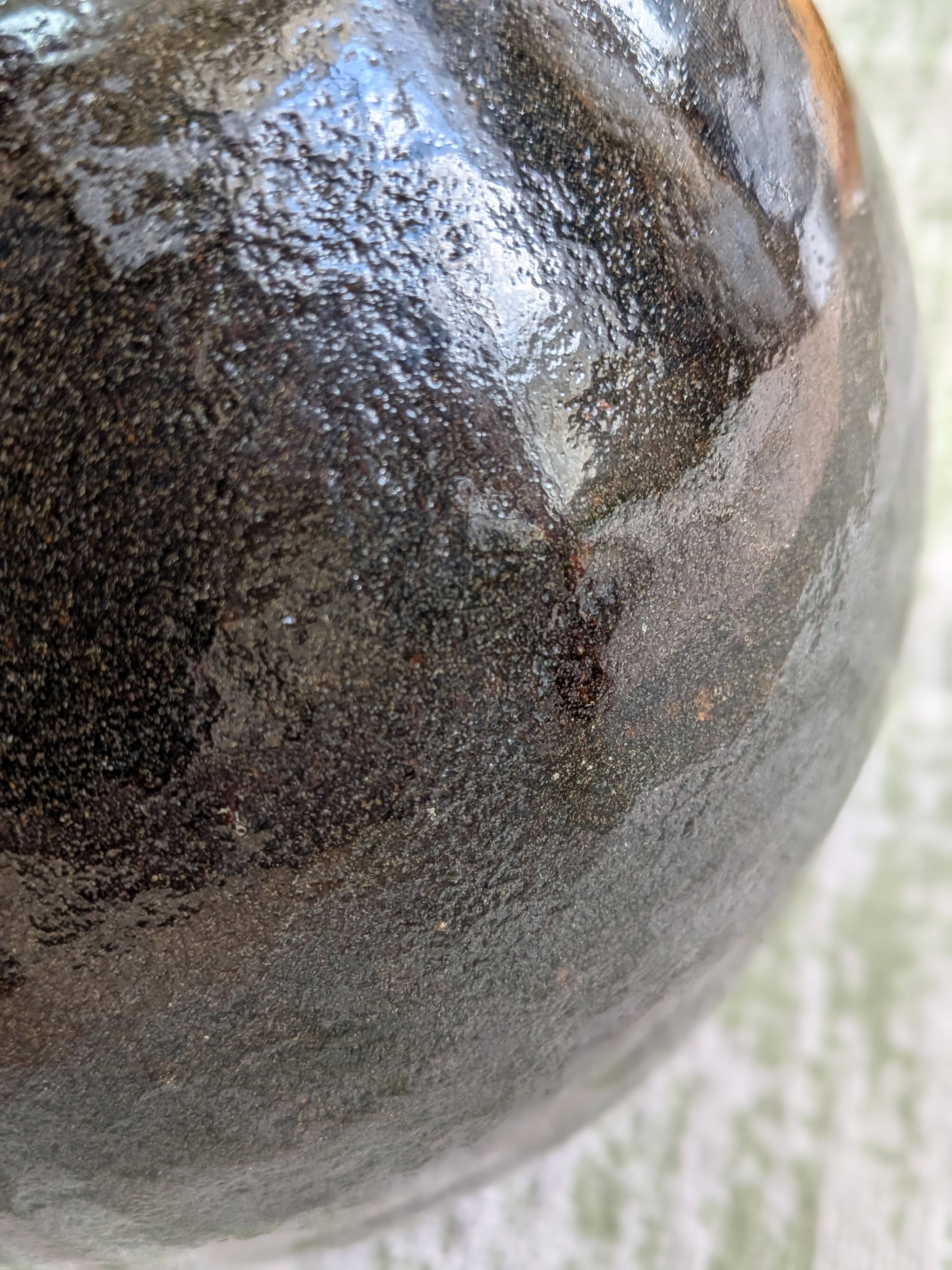 Kiyomasa Kobashigawa Okinawan Tsuboya Yachimun Ceramic Vase - Round Vessel - image 3