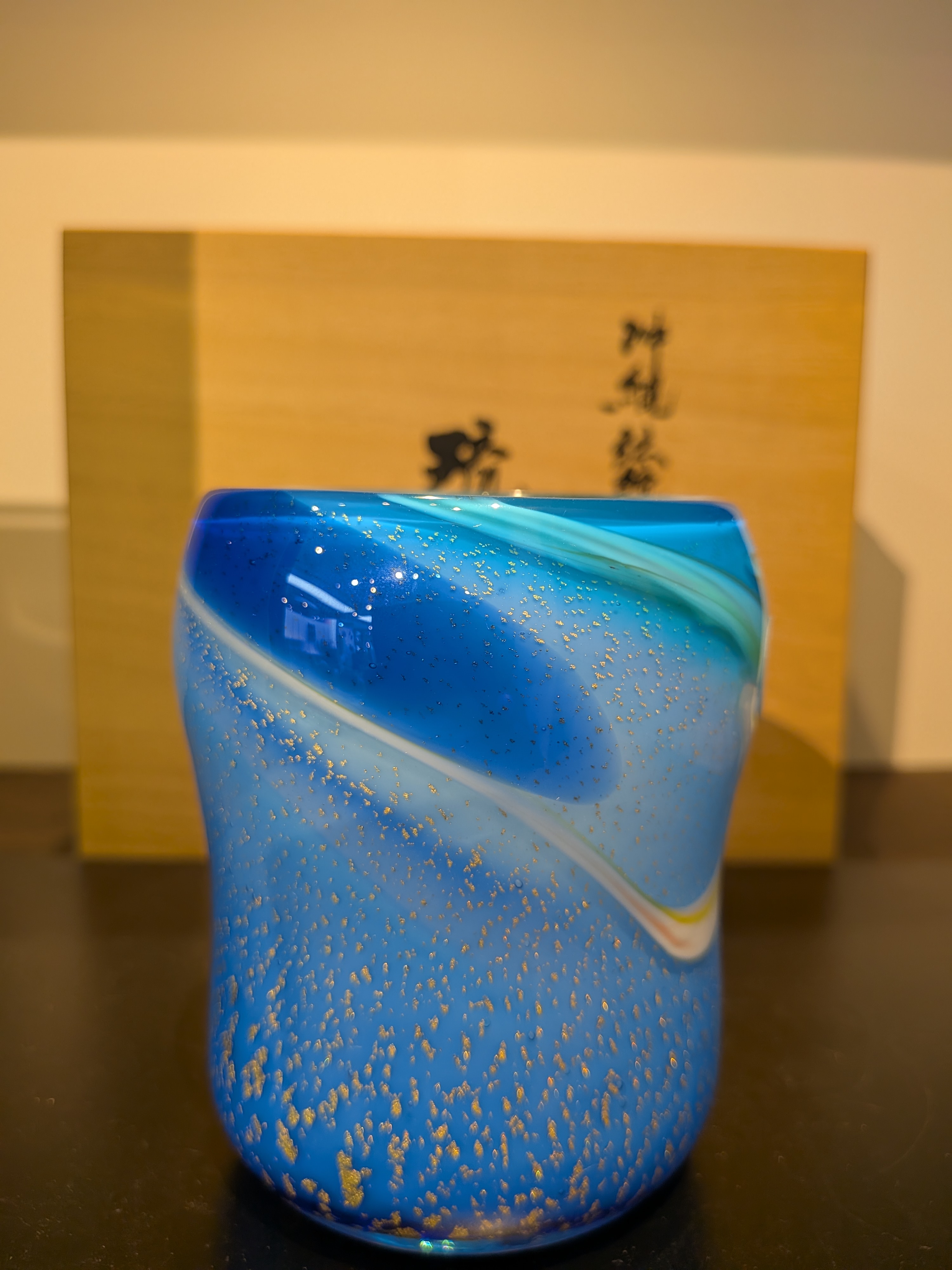 Okinawan Ryukyu Glass Collection: Master Craftsman Tsuneo Taira (平良 恒雄) Shimakei Island Scenery Glass (島景色 グラス) - thumbnail 2