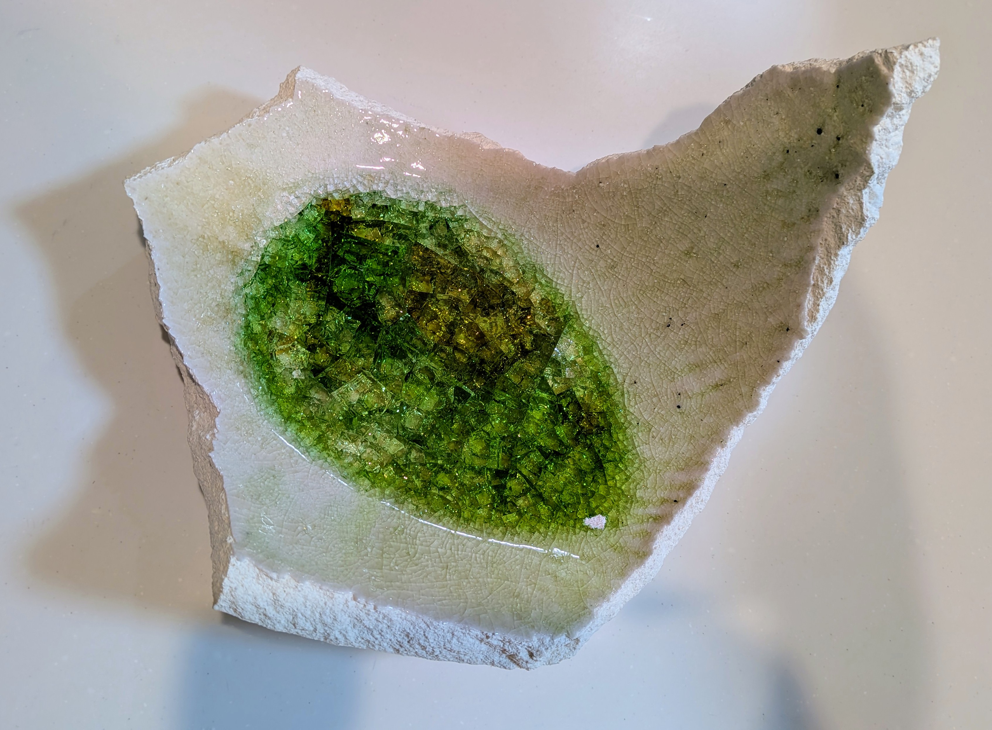 Okinawan Ryukyu Glass/Ceramic Collection: Handcrafted Recycled Glass Vessel & Unique Kiln Artifact - image 1