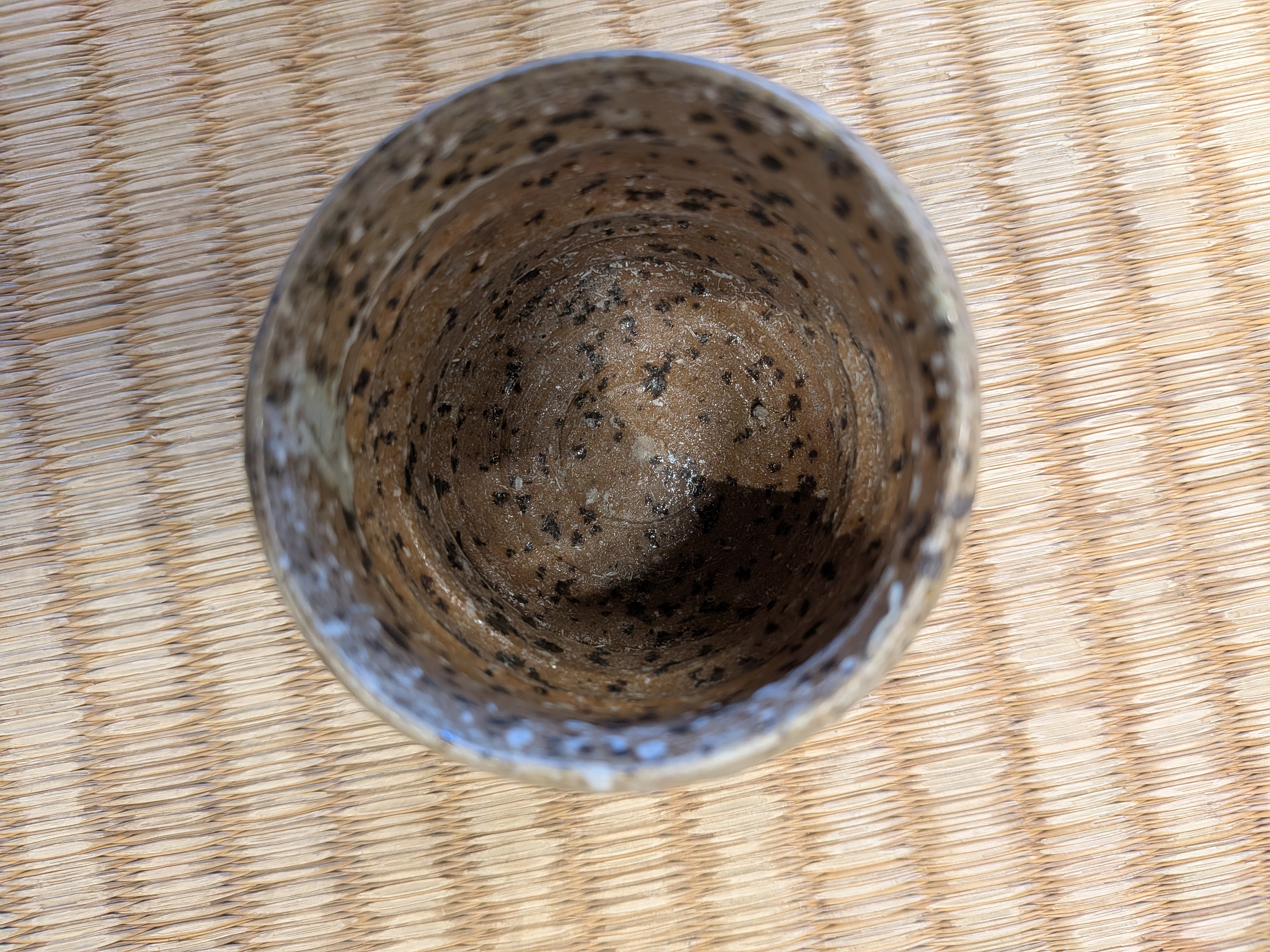 Okinawan Yachimun Pottery Collection: Yomitan Yachimun no Sato Speckled Ceramic Cup - image 2